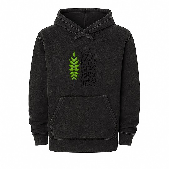The leaf of beauty. tree leaf green house. Mineral Wash Hoodies