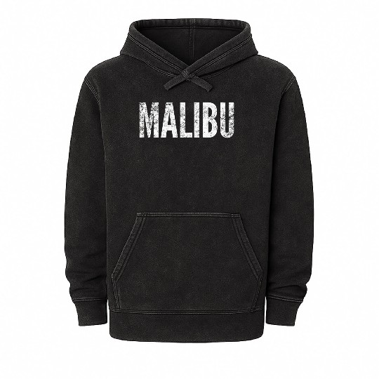 Malibu T Beach Surfing Malibu California Mineral Wash Hoodies