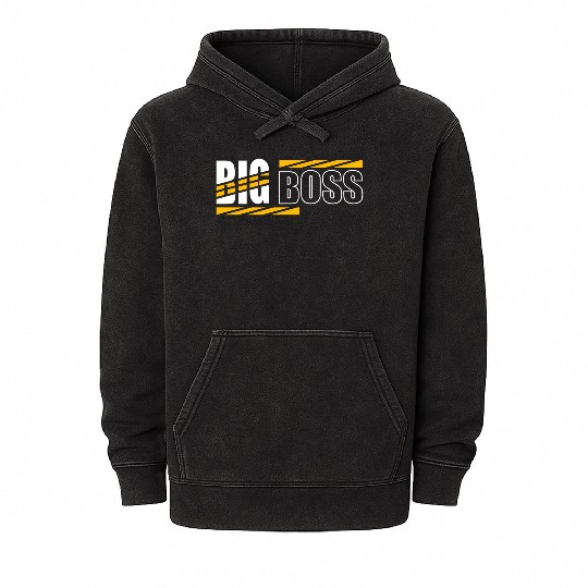 Big Boss typography Mineral Wash Hoodies