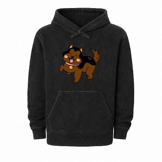 Cute Puppy Mineral Wash Hoodies