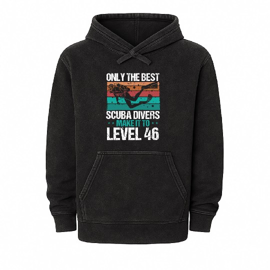 46 Scuba Diving Level 46 Year Diver Snorkeling Mineral Wash Hoodies