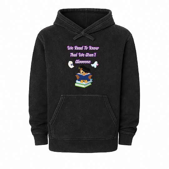 owl reading , we read to know that we aren't alone Mineral Wash Hoodies