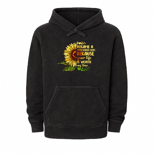 I Became Homeschool Mom Costume Back To School Mineral Wash Hoodies