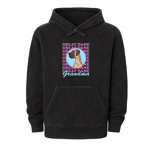 Great Dane Grandma Dog Owner Great Danes Mineral Wash Hoodies