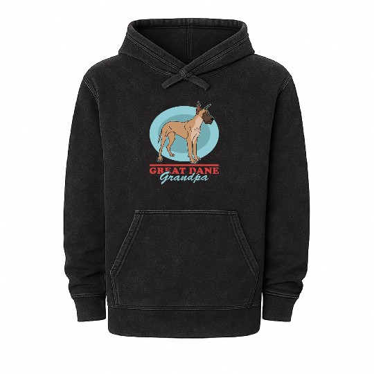 Great Dane Grandpa Dog Owner Great Danes Mineral Wash Hoodies