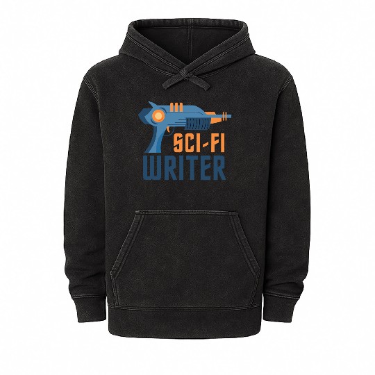 Sci Fi Writer Laser Gun Science Fiction Author Mineral Wash Hoodies