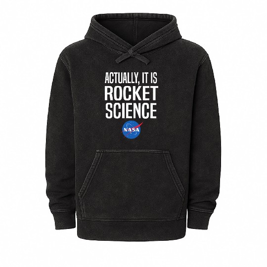 Actually It Is Rocket Science Graphic Mineral Wash Hoodies NASA
