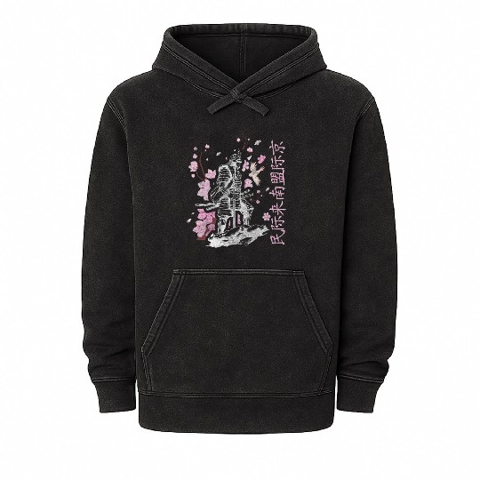 Japan Cherry Blossom Festival Spring Colorful Mineral Wash Hoodies