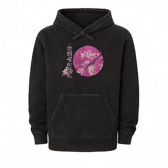 Cherry Blossoms Sakura Nature Lover Pink Mineral Wash Hoodies
