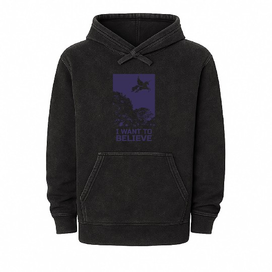 Unicorn "I Want To Believe" UAP Outfit Alien Ufo Mineral Wash Hoodies