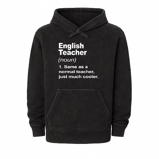 English Teacher Definition Back To School 2023 Mineral Wash Hoodies