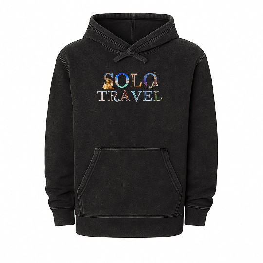 in love with solo travel, in all seasons Mineral Wash Hoodies