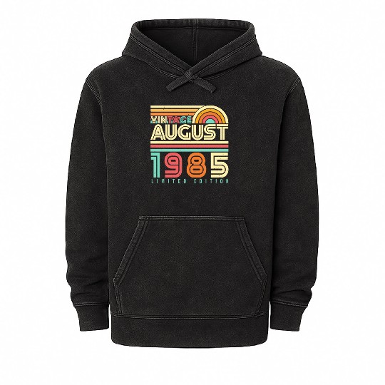 August 1985 Retro Mineral Wash Hoodies