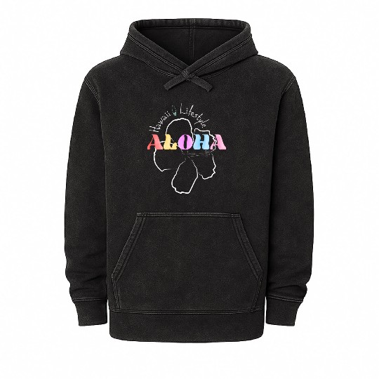 Aloha Flower Surfing and Lifestyle Mineral Wash Hoodies