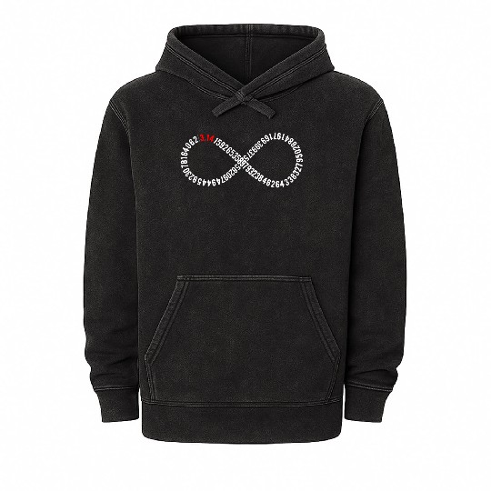 Infinity Digits of Pi Day Gift Math Teacher Mineral Wash Hoodies
