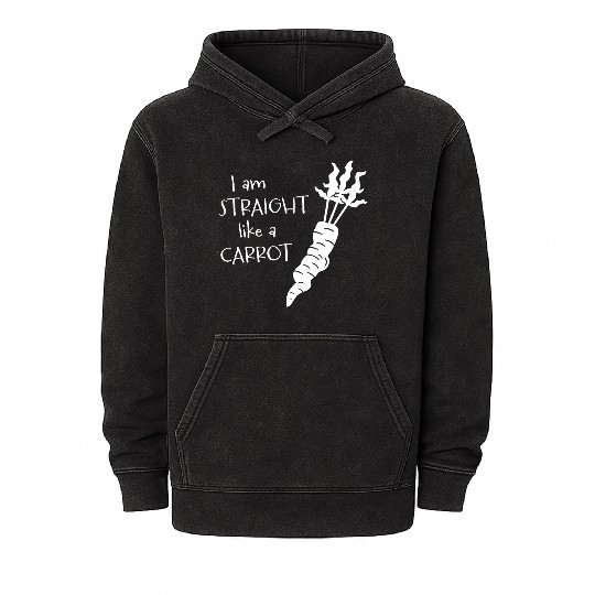straight like a carrot - white uni I Mineral Wash Hoodies