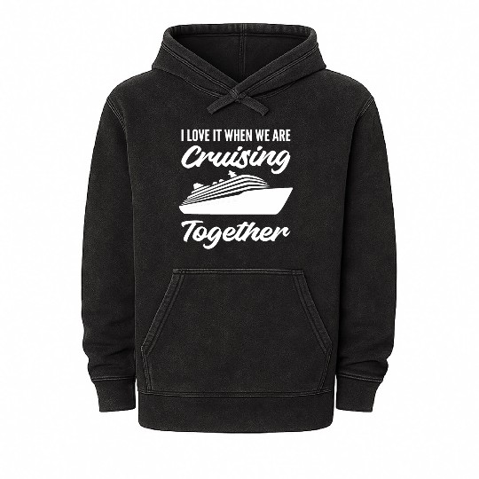 Cruising Together Husband and Wife Gift Mineral Wash Hoodies