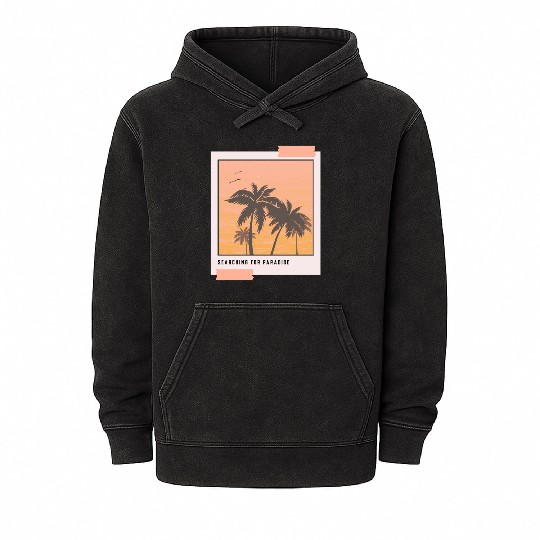 Searching for Paradise - Polaroid Picture Mineral Wash Hoodies