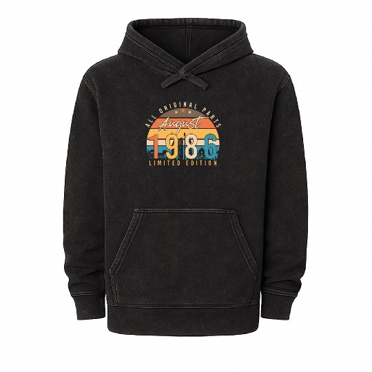 Year Of Construction 1986 In August Mineral Wash Hoodies