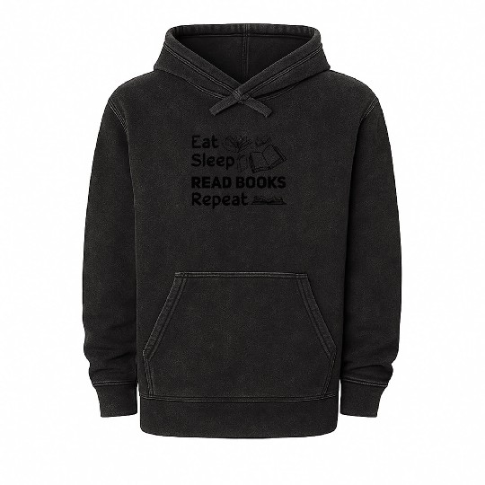 Eat Sleep Read Books Repeat Book Lover Bookworm Mineral Wash Hoodies