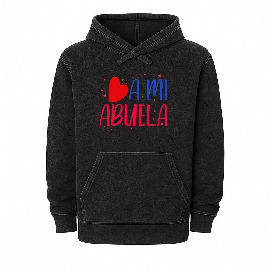 Quiero a mi Abuela i love my granny grandma gift Mineral Wash Hoodies
