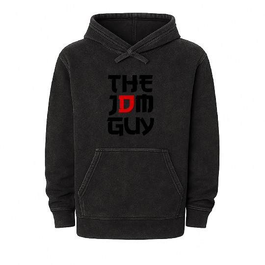JDM GUY BLACK RED japanese flag desing car drift Mineral Wash Hoodies