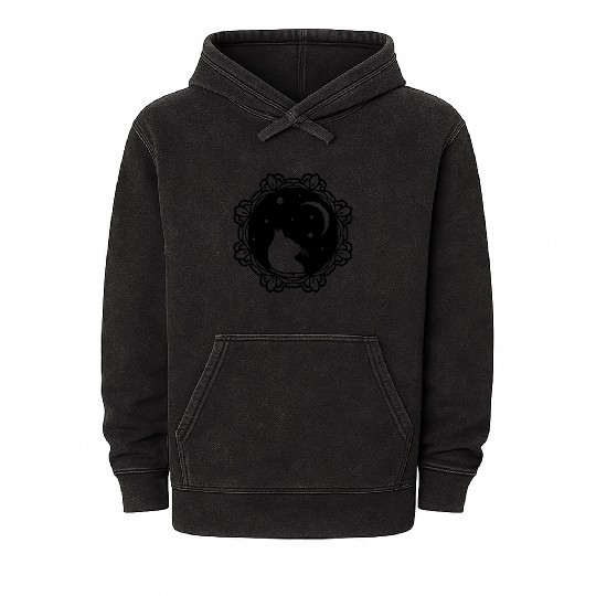 Cat Moon Mineral Wash Hoodies