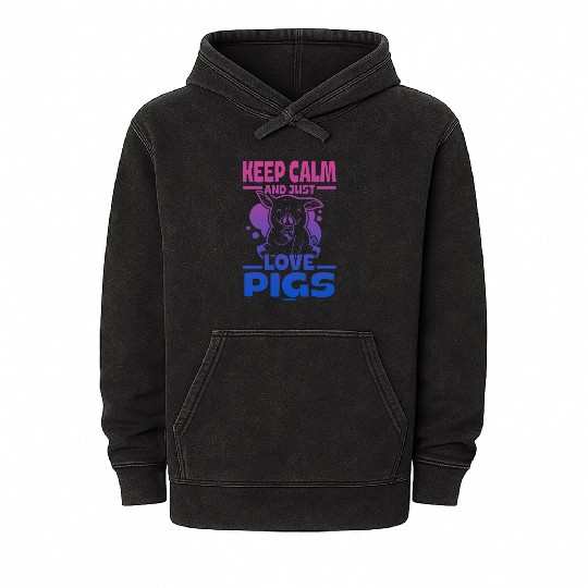 Pig animal piglet farm funny gift Mineral Wash Hoodies