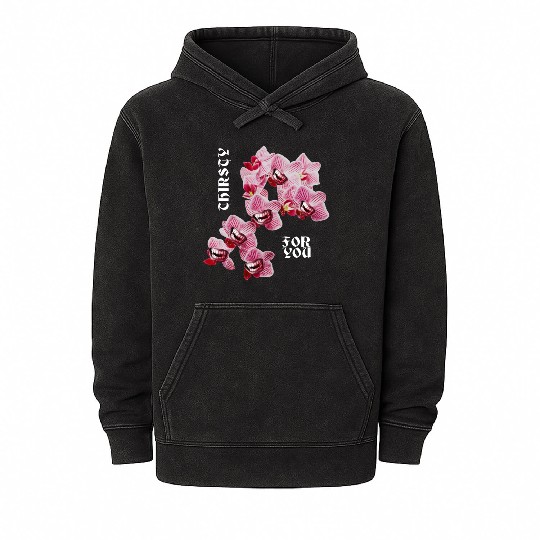 Orchid flower teeth creepy Orchid flower teeth cre Mineral Wash Hoodies