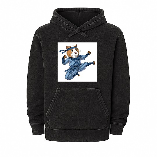 Guinea Pig Ninja Mineral Wash Hoodies