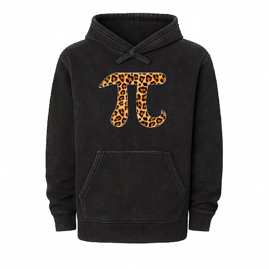 Pi Leopard Print Skin Cheetah Pi Day Math Nerd Mineral Wash Hoodies