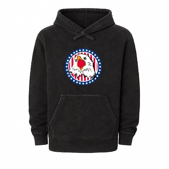 Red White and Blue For You Mineral Wash Hoodies