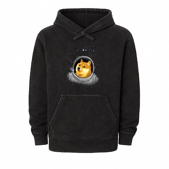 Doge Astronaut Crypto Dogecoin To The Moon Doge Mineral Wash Hoodies