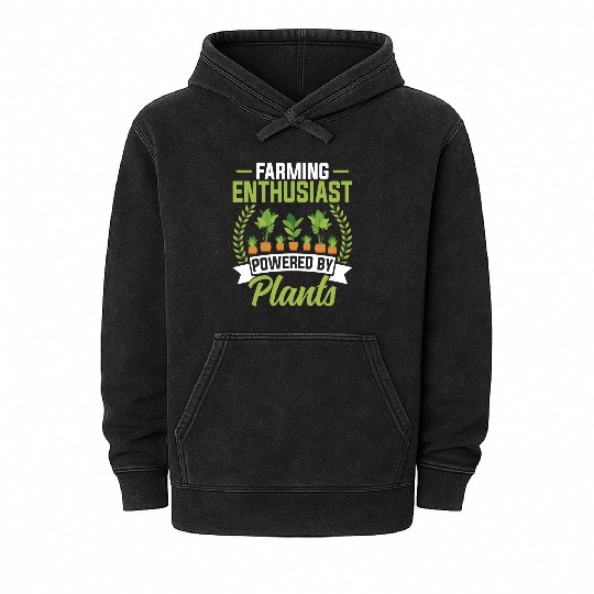 Farming Enthusiast Funny Farmer Agriculture Mineral Wash Hoodies