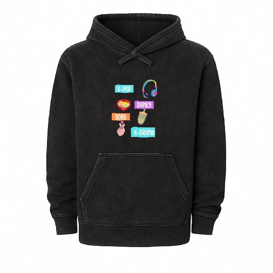 K-Pop Fashion for Fans of korean K-Drama & K-Pop Mineral Wash Hoodies