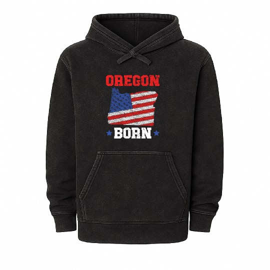 Oregon Born USA America Oregonians Travel Tourist Mineral Wash Hoodies
