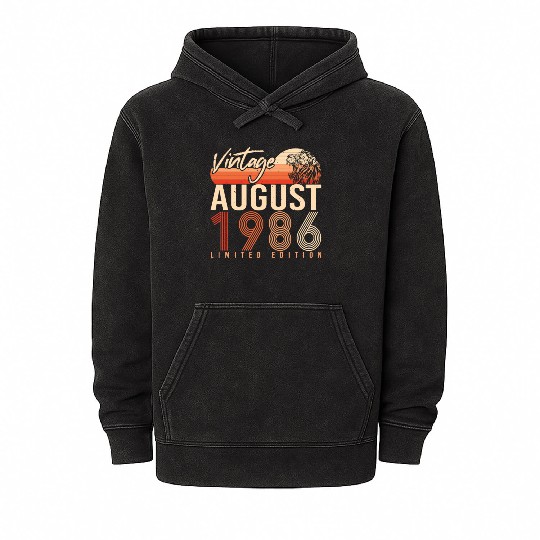 Year Of Construction 1986 In August Mineral Wash Hoodies