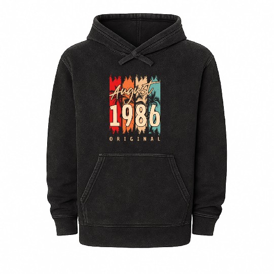Gift Idea For August 1986 Mineral Wash Hoodies