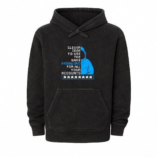 Password hacking Cyber Security Mineral Wash Hoodies