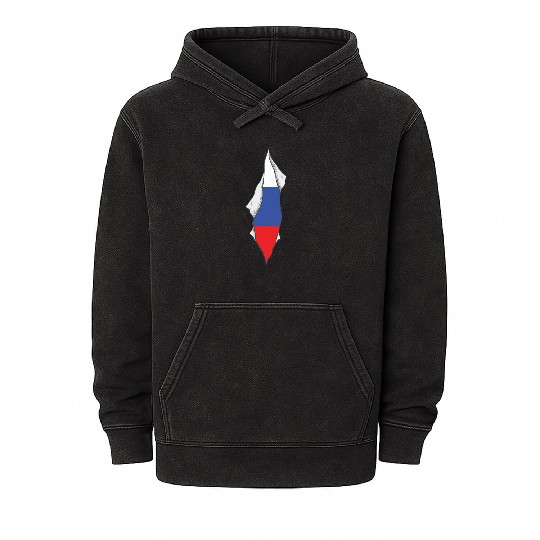 Russia flag proud Russian Mineral Wash Hoodies