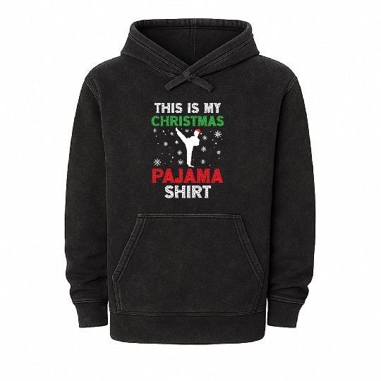 Christmas Funny Karate Pajama Xmas Holiday Gift Mineral Wash Hoodies