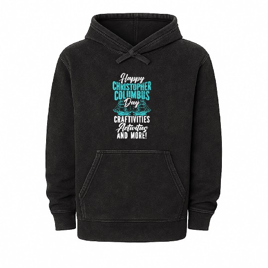 Happy Christopher Columbus Day Italian American Mineral Wash Hoodies
