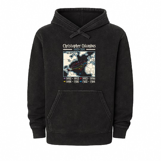 Christopher Columbus Day Italian American Mineral Wash Hoodies