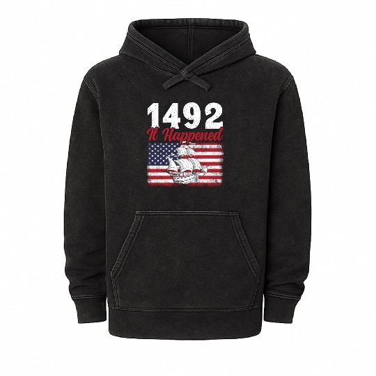 Columbus Day Christopher Columbus Navigator Mineral Wash Hoodies
