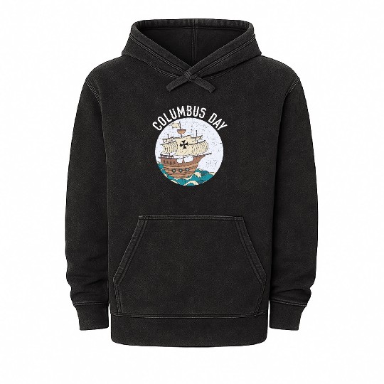 Columbus Day Christopher Columbus Italian American Mineral Wash Hoodies