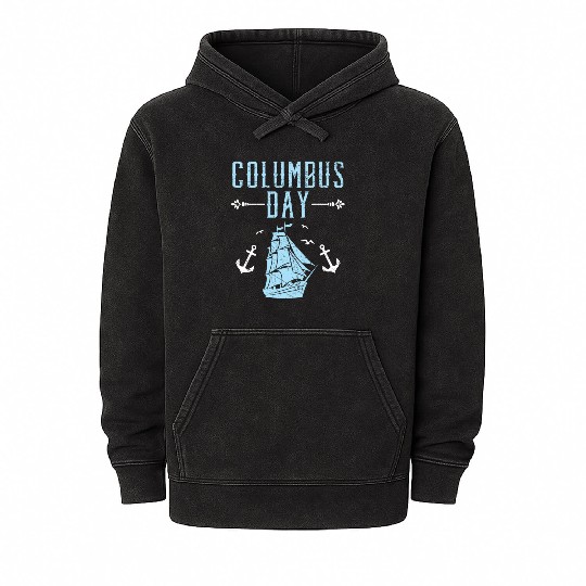 Columbus Day Christopher Columbus Italian American Mineral Wash Hoodies