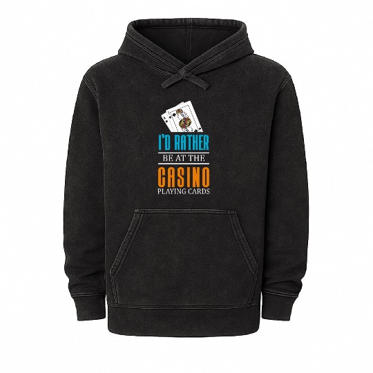 Gambling Winner Dice Blackjack Mineral Wash Hoodies