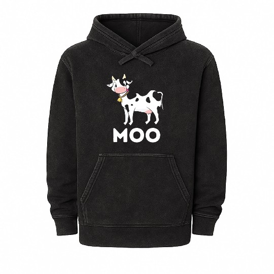 Moo Cow Lover Mineral Wash Hoodies