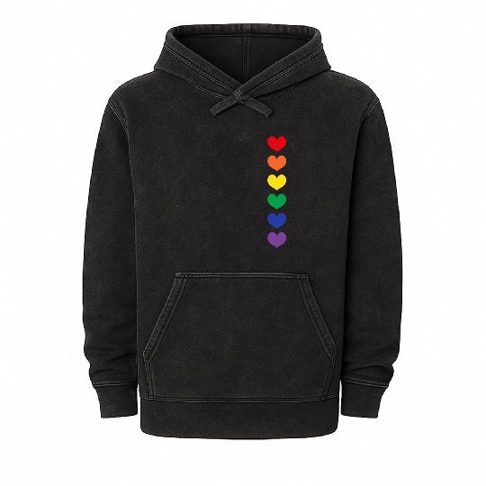 Lgbtq Gay Pride Month Rainbow Love Is Love Mineral Wash Hoodies