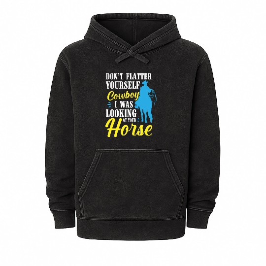 Horse Revolver Brave Freedom Mineral Wash Hoodies
